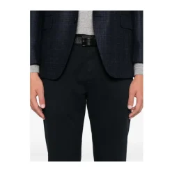 Bukser^Canali Navy Slim Fit Twill Bukser Blå