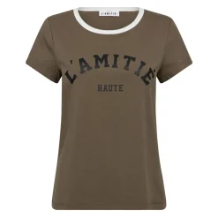T-Shirts^Haute L'Amitié Neckline Logo Tee Brun