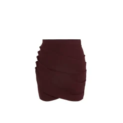 Nederdele<Elisabetta Franchi Nederdel i let crepe med juvelknapper Brun