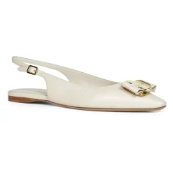 Ballerina Sko^Ferragamo New Vara Plate Ballet Flat Hvid