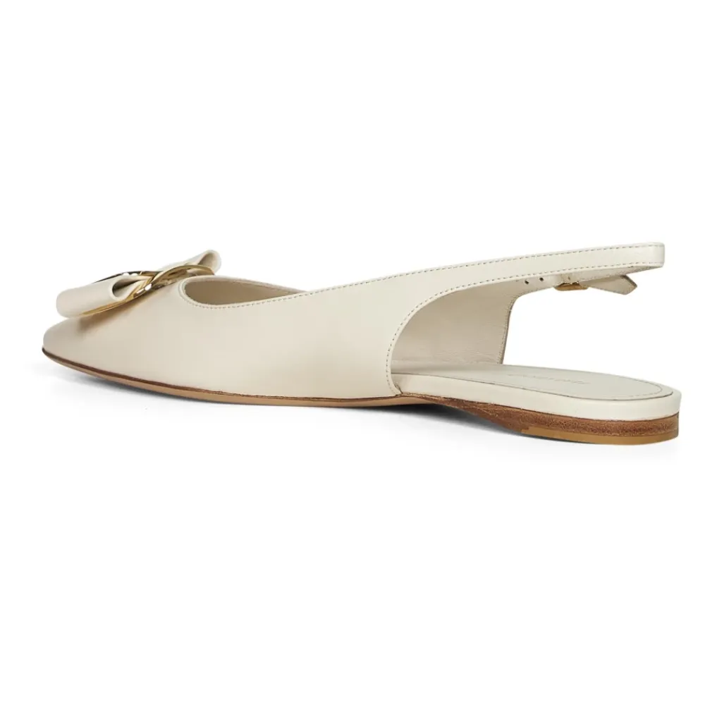 Ballerina Sko^Ferragamo New Vara Plate Ballet Flat Hvid