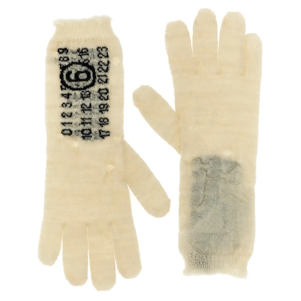 Handsker^MM6 Maison Margiela Numeric Signature Gloves Beige