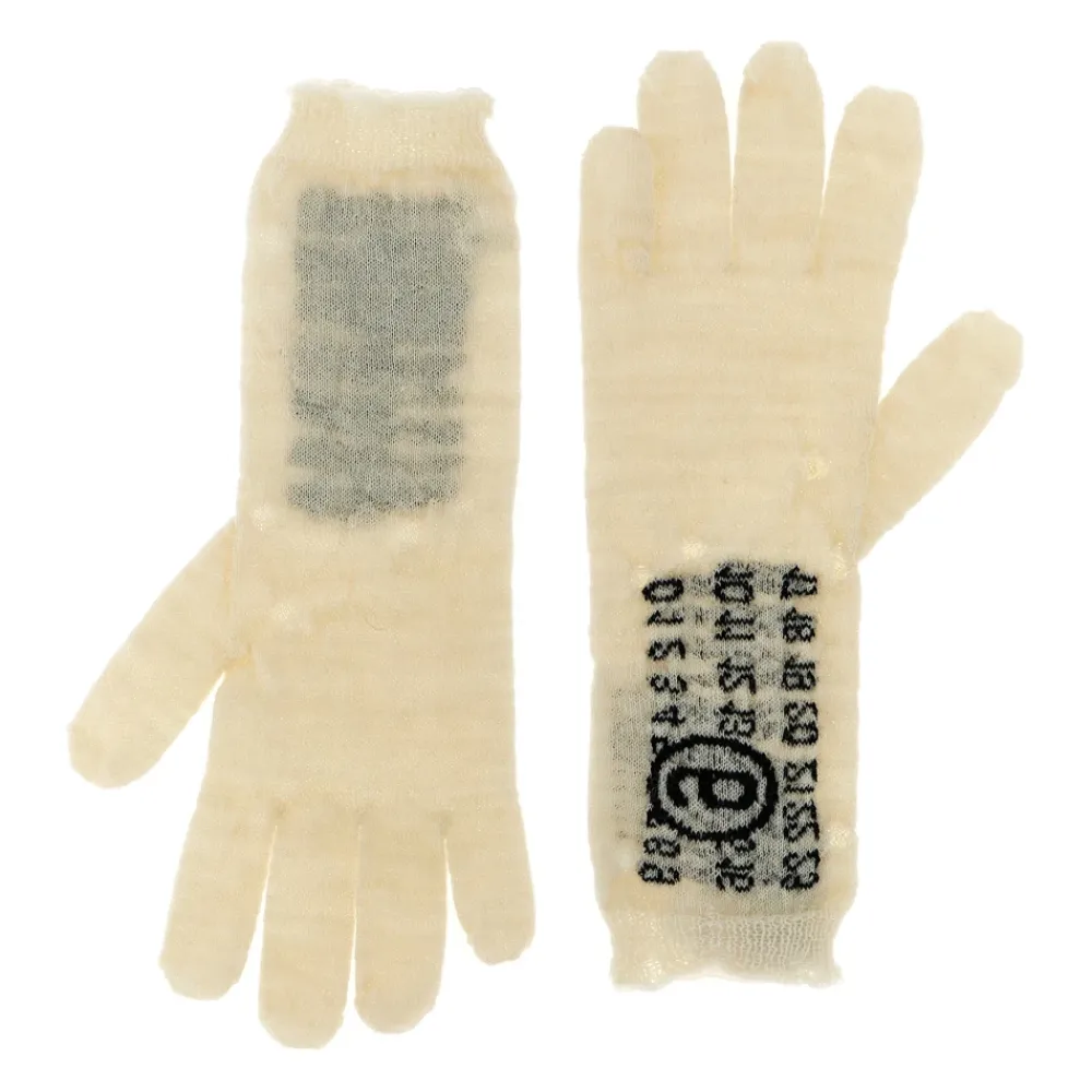 Handsker^MM6 Maison Margiela Numeric Signature Gloves Beige