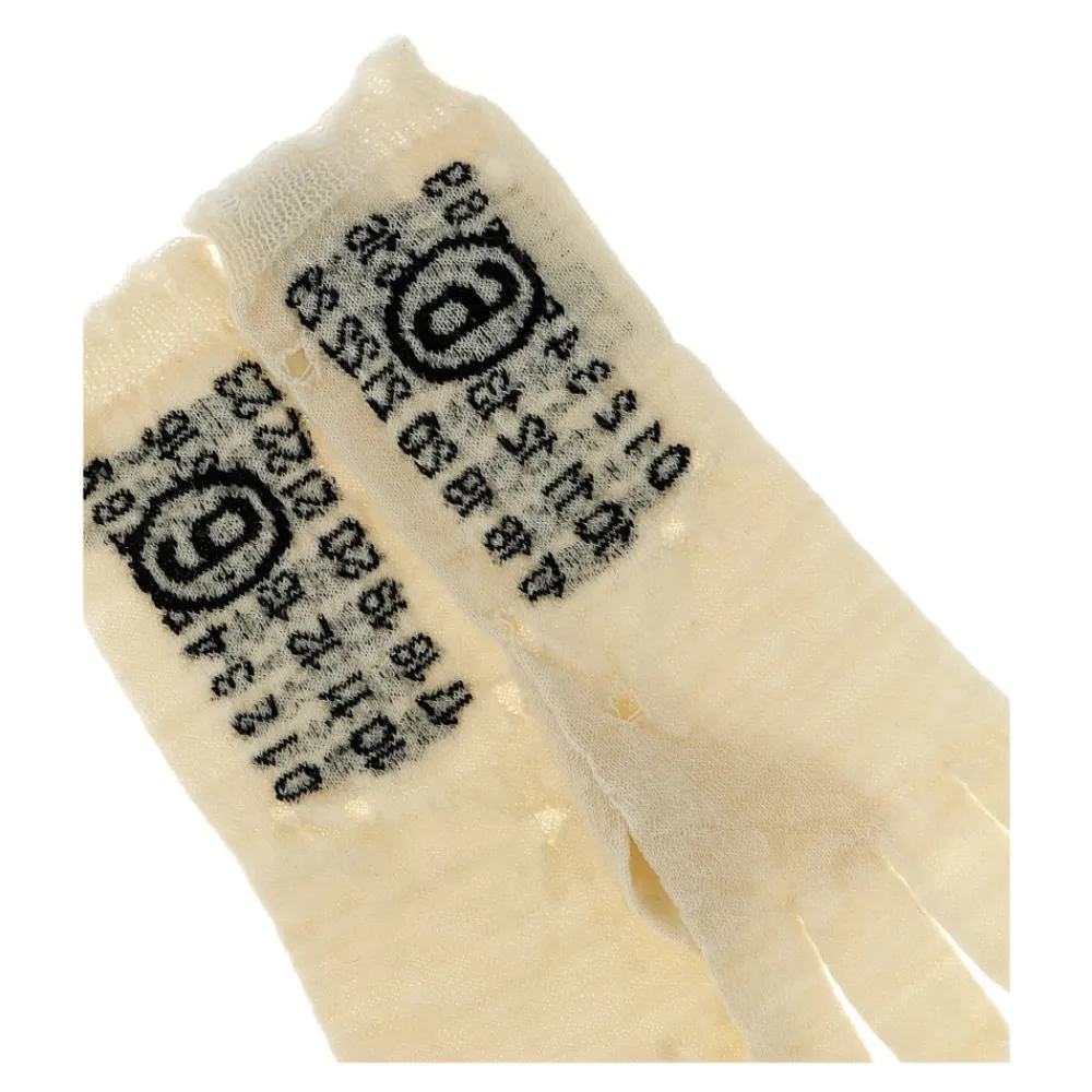Handsker^MM6 Maison Margiela Numeric Signature Gloves Beige
