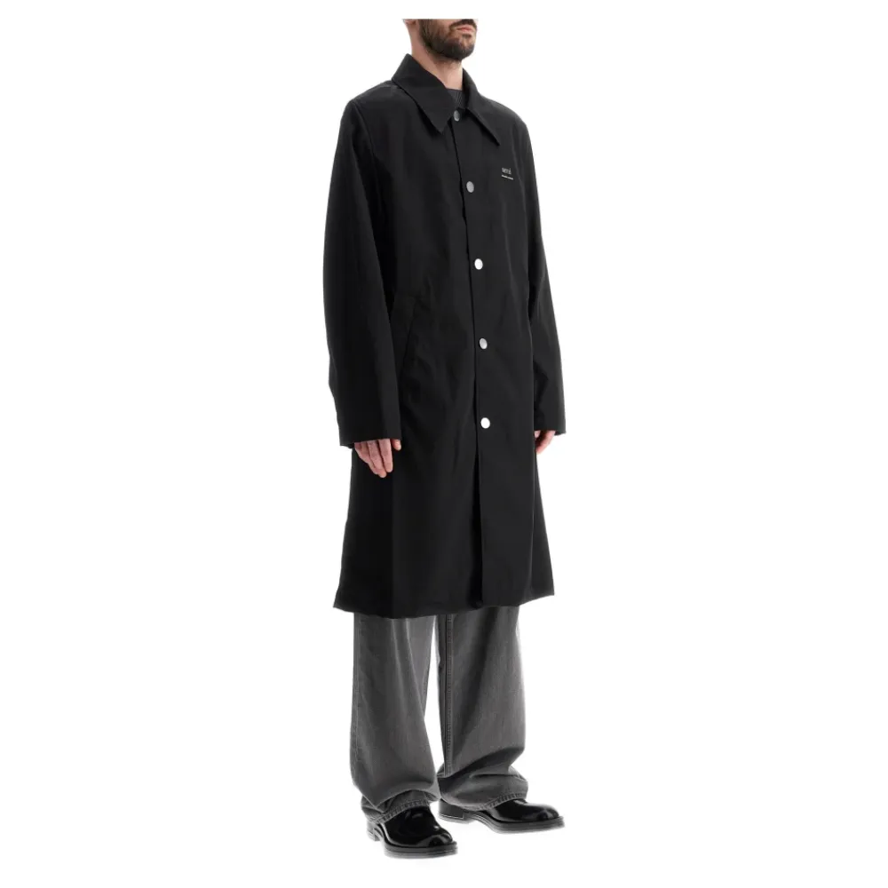 Frakker<Ami Paris Nylon og Bomuld Unisex Bilfrakke Sort