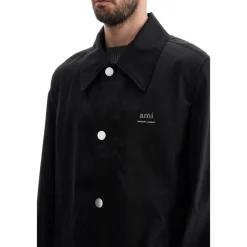 Frakker<Ami Paris Nylon og Bomuld Unisex Bilfrakke Sort