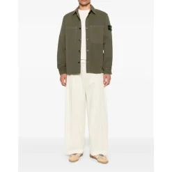 Jakker^Stone Island Old Effect Garment Dyed Overshirt Grøn