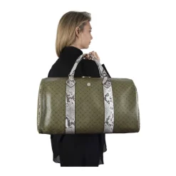 Rejsetasker<Trussardi Oliven Håndtaske i Hamret Kalveskind Grøn