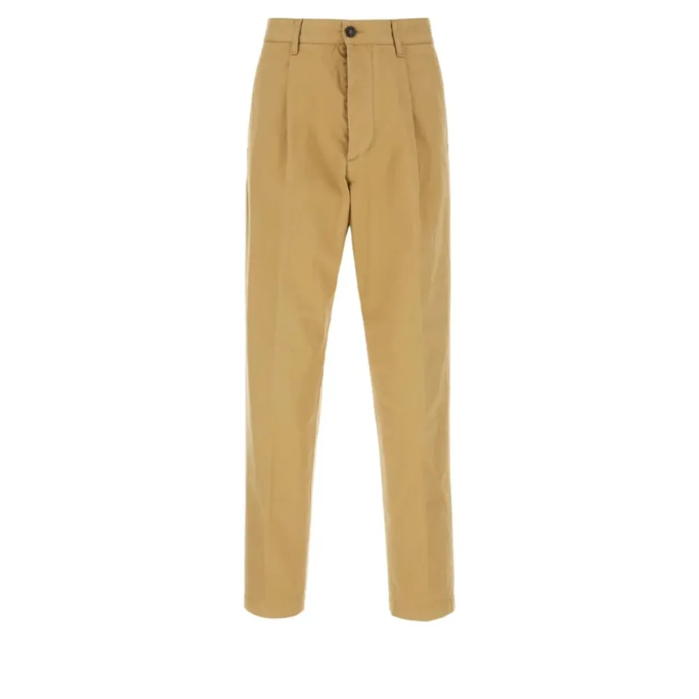 Bukser^Dsquared2 One Pleat Cotton Pant Beige