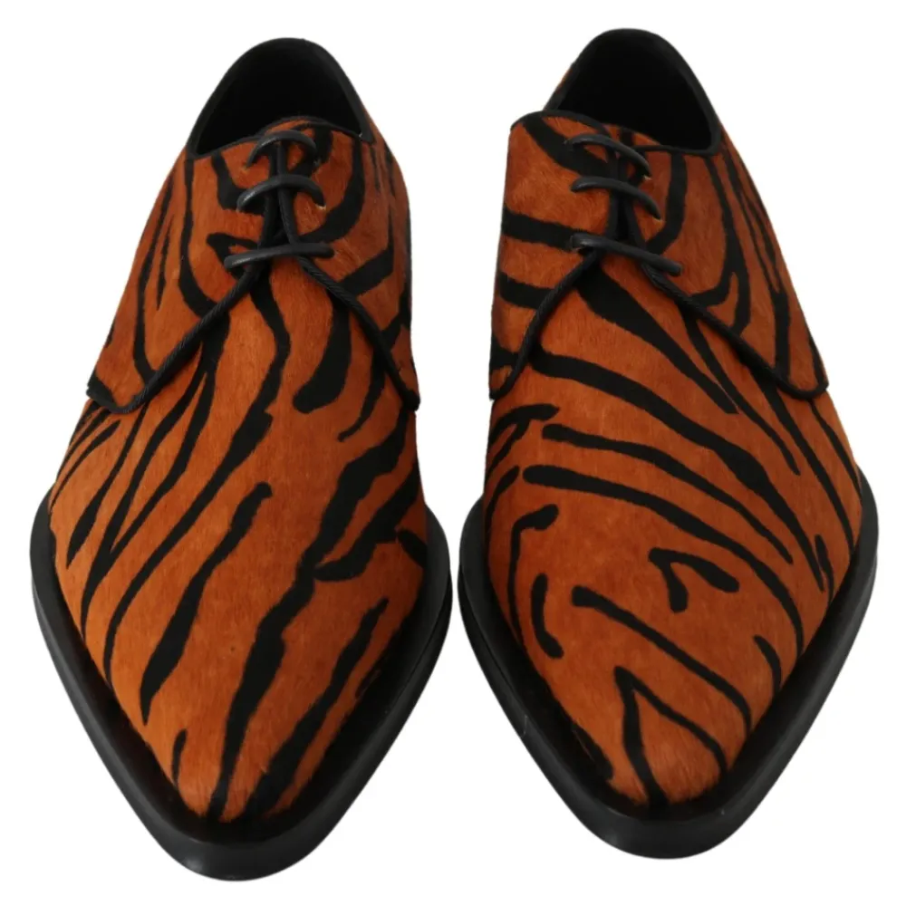 Snøresko<Dolce & Gabbana Tiger Mønster Formel Brogue Sko Orange