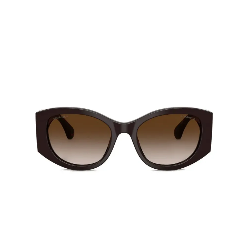 Solbriller^Chanel Oval Solbriller Brun