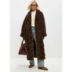 Frakker<Cesare Gaspari Oversized Faux Fur Coat - Brun
