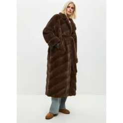 Frakker<Cesare Gaspari Oversized Faux Fur Coat - Brun