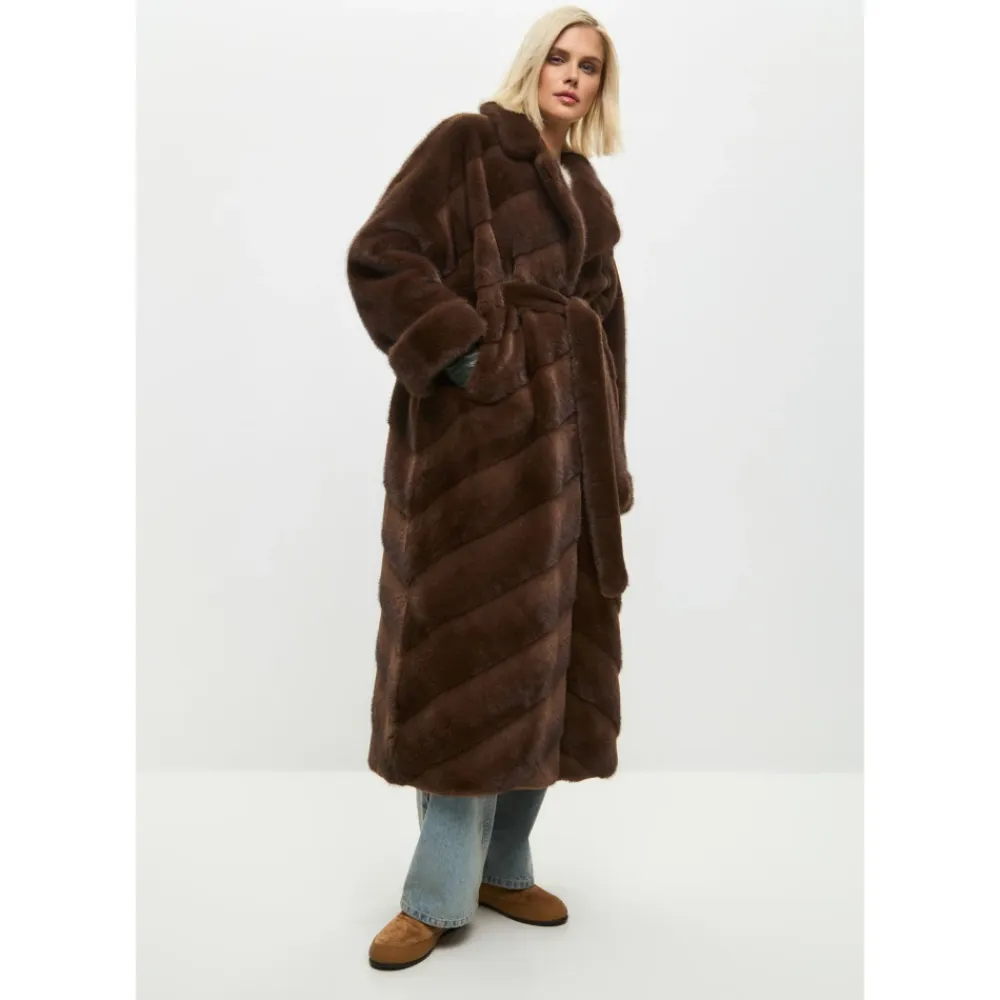 Frakker<Cesare Gaspari Oversized Faux Fur Coat - Brun
