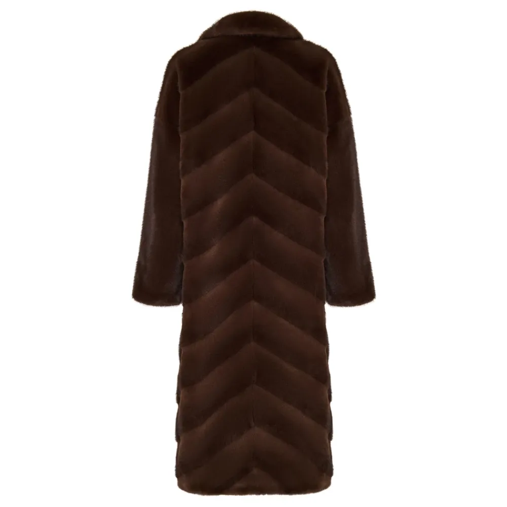 Frakker<Cesare Gaspari Oversized Faux Fur Coat - Brun