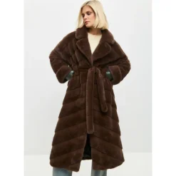 Frakker<Cesare Gaspari Oversized Faux Fur Coat - Brun