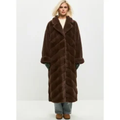 Frakker<Cesare Gaspari Oversized Faux Fur Coat - Brun