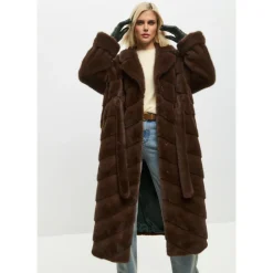 Frakker<Cesare Gaspari Oversized Faux Fur Coat - Brun