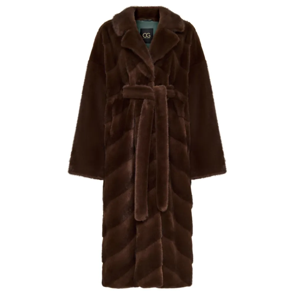 Frakker<Cesare Gaspari Oversized Faux Fur Coat - Brun