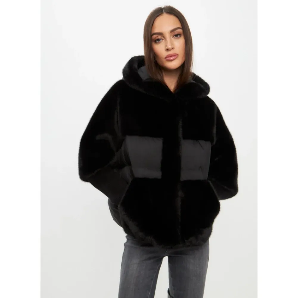 Jakker^Cesare Gaspari Oversized Faux Fur Jakke Sort