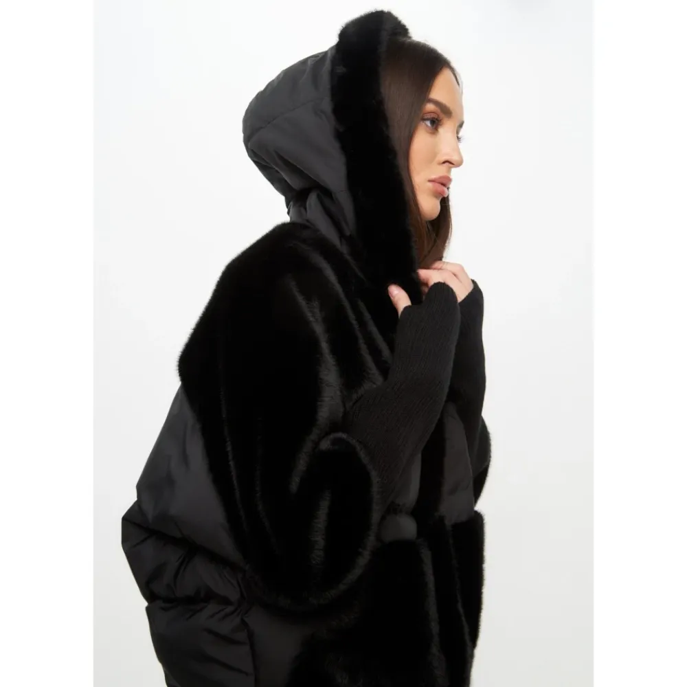 Jakker^Cesare Gaspari Oversized Faux Fur Jakke Sort