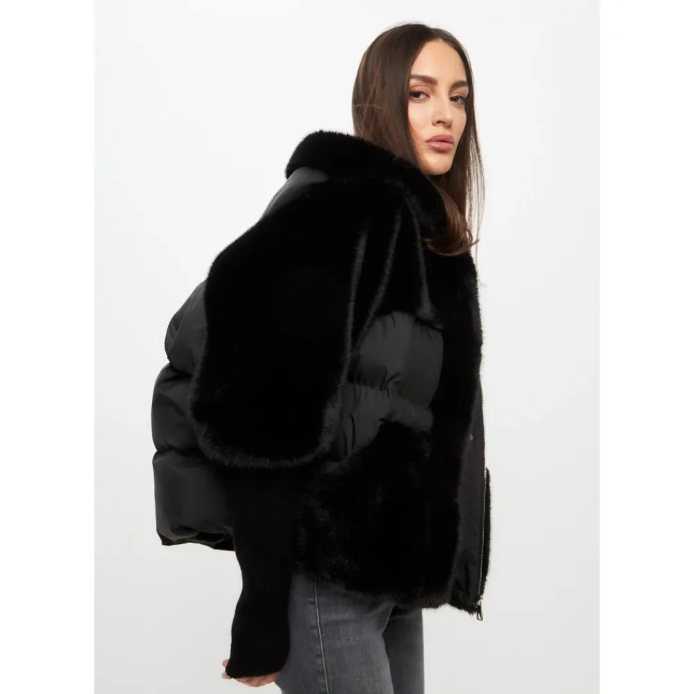 Jakker^Cesare Gaspari Oversized Faux Fur Jakke Sort