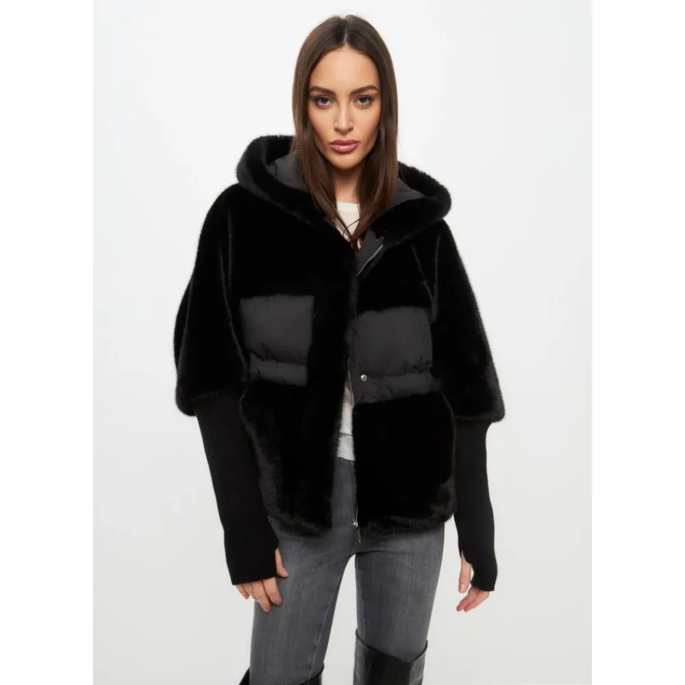 Jakker^Cesare Gaspari Oversized Faux Fur Jakke Sort