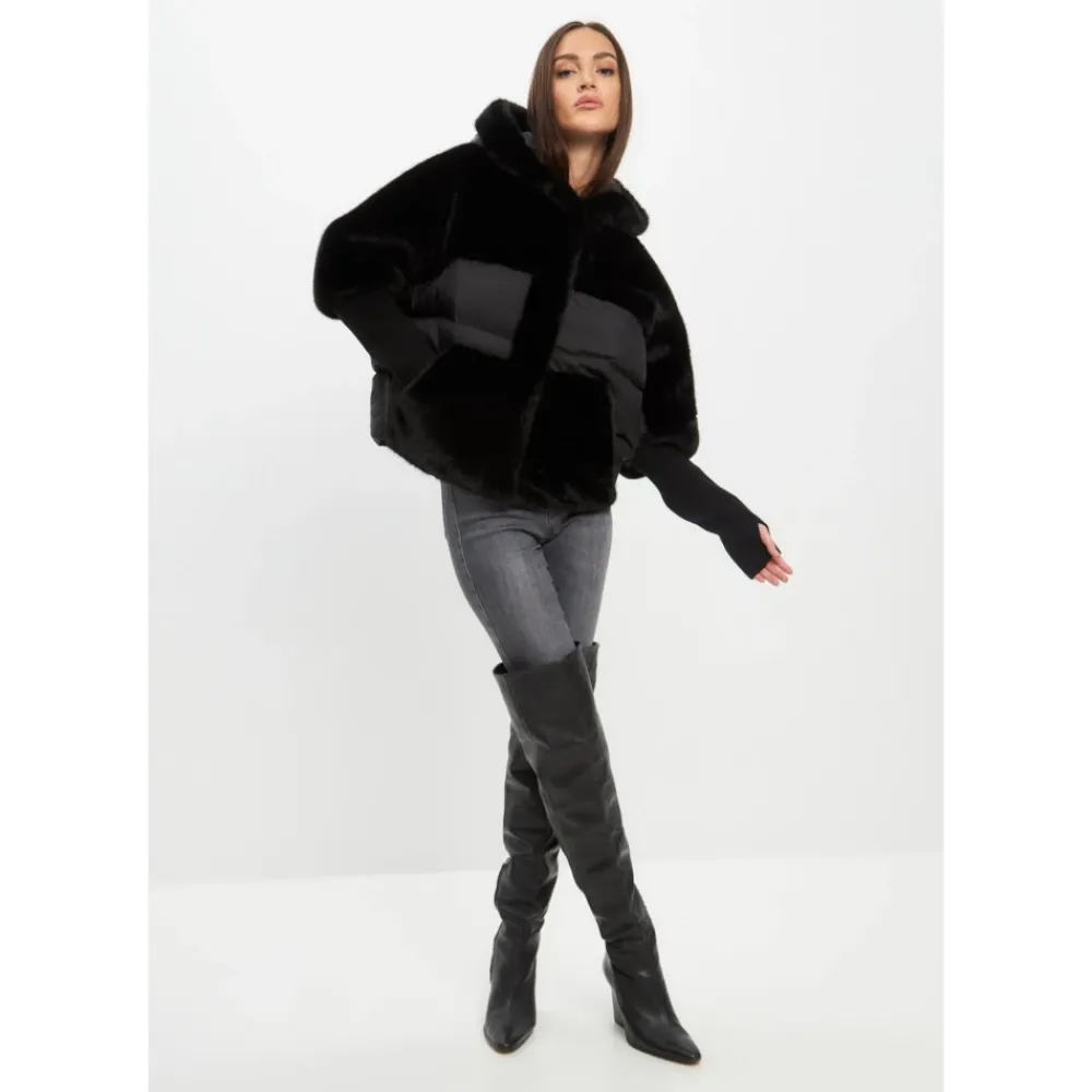 Jakker^Cesare Gaspari Oversized Faux Fur Jakke Sort