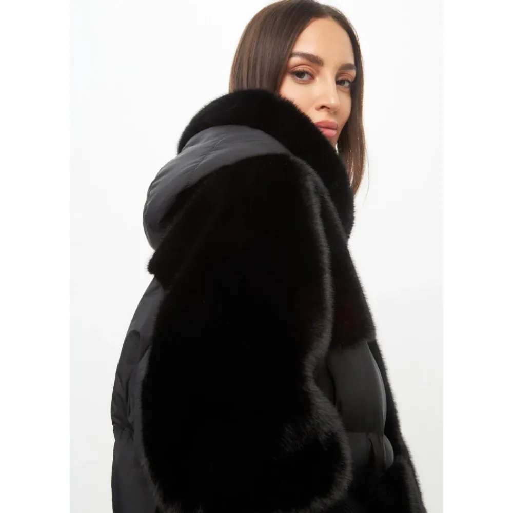 Jakker^Cesare Gaspari Oversized Faux Fur Jakke Sort