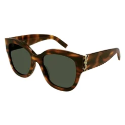 Solbriller<Saint Laurent Oversized Havana Cat Eye Solbriller Brun