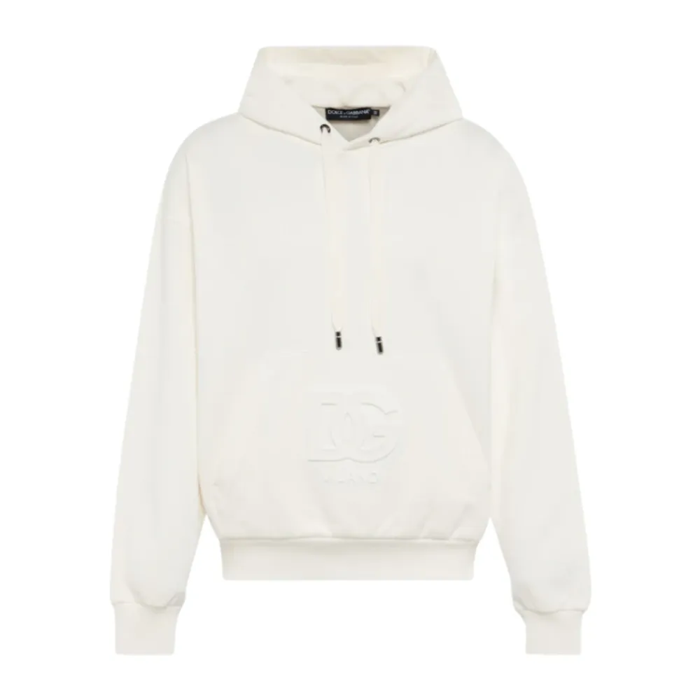 Trøjer<Dolce & Gabbana Oversized Hættetrøje Hvid