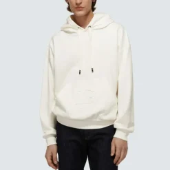 Trøjer<Dolce & Gabbana Oversized Hættetrøje Hvid