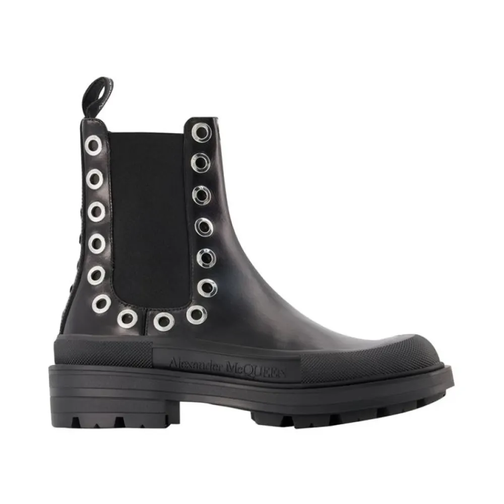 Chelsea Boots<Alexander McQueen Oversized Tread Chelsea Boots Sort