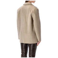 Jakker<Anine Bing Oversized Uld-Kashmir Blazer Jakke Beige