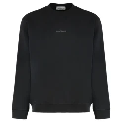 Sweatshirts^Stone Island Oversized-fit Crewneck Sweatshirt med 'Industrial Four' Print Sort