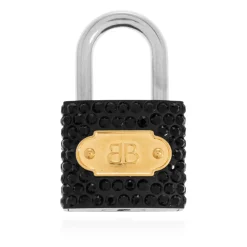 Tilbehør Til Tasker<Balenciaga Padlock-shaped Pendant Sort
