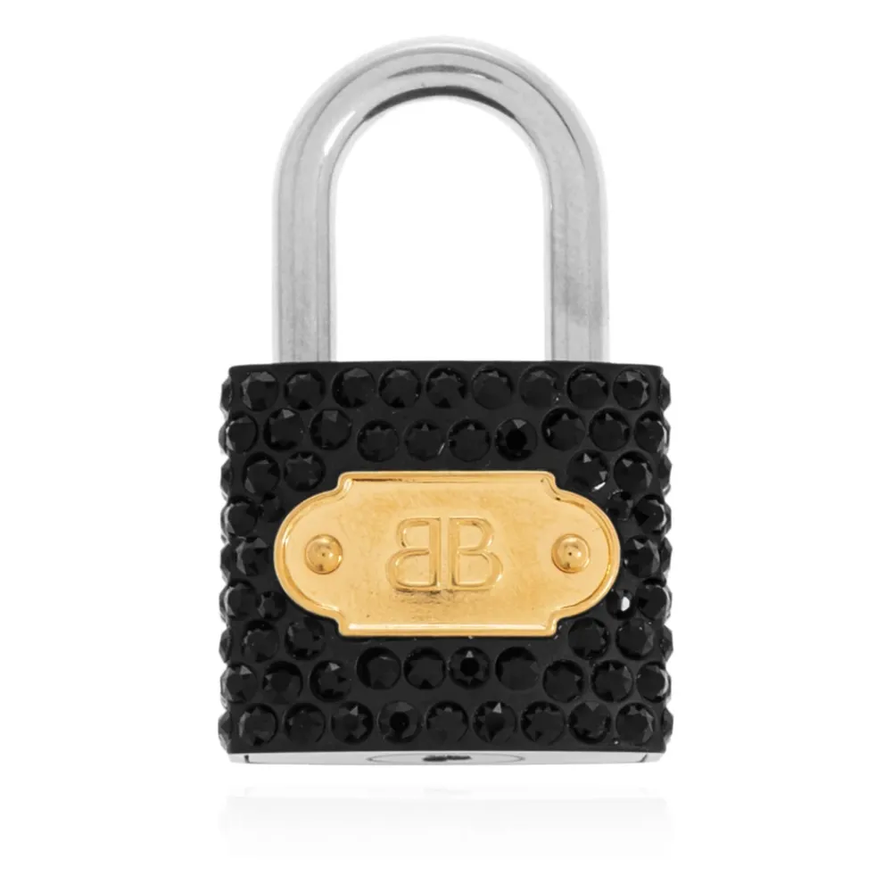 Tilbehør Til Tasker<Balenciaga Padlock-shaped Pendant Sort