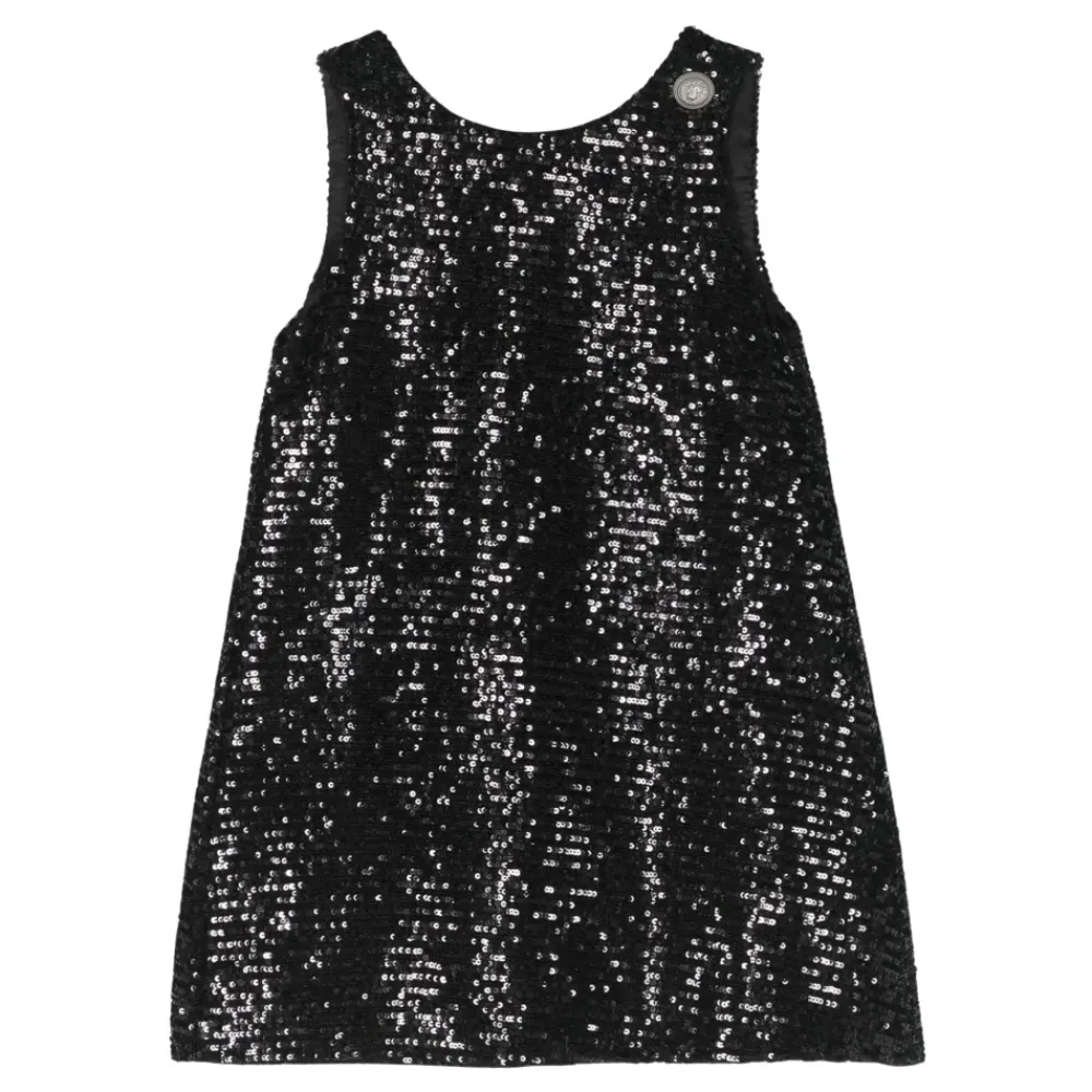 Kjoler & Nederdele^Balmain Paillet Festkjole Trapez Stil Sort