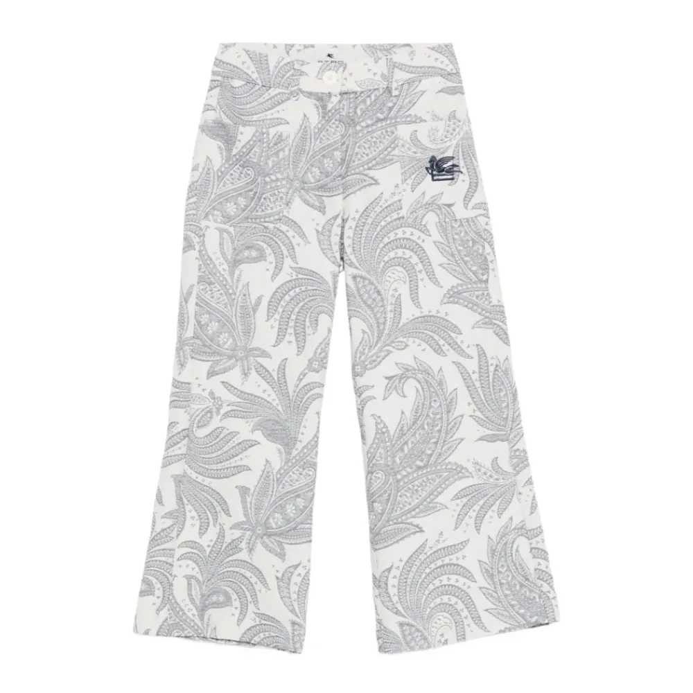 Underdele<Etro Paisley Print Wide Trousers Beige
