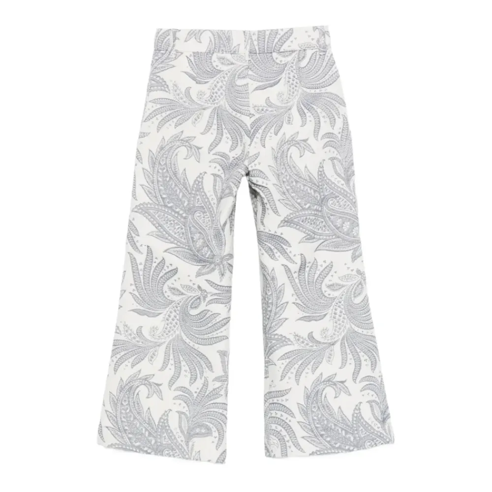 Underdele<Etro Paisley Print Wide Trousers Beige