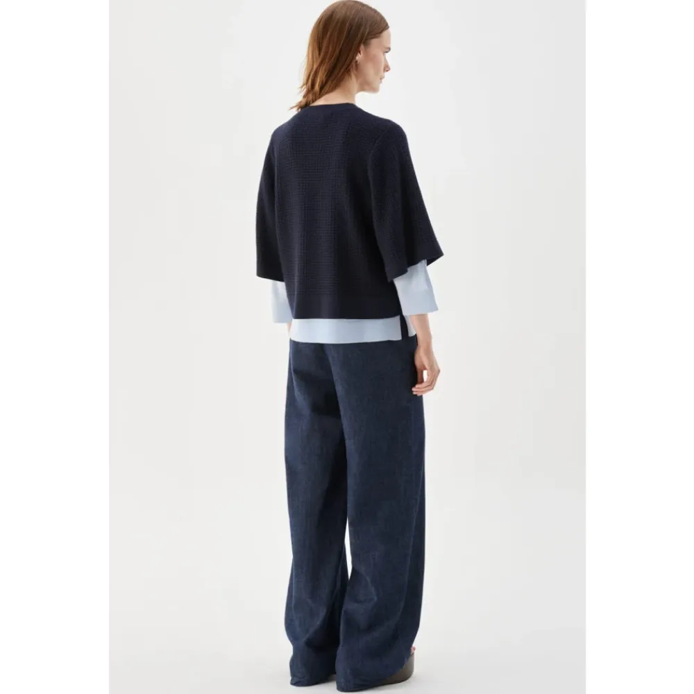 Striktrøjer & Sweatere<Busnel Palmer Textured Cotton Cardigan Blå