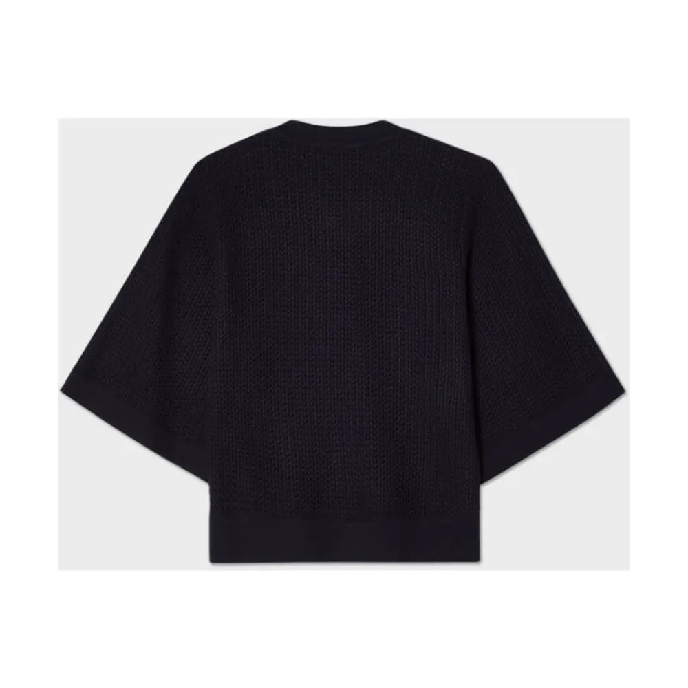 Striktrøjer & Sweatere<Busnel Palmer Textured Cotton Cardigan Blå