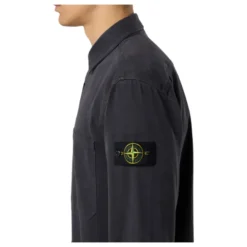 Jakker<Stone Island Panama Cotton 'Old' Effect Overshirt Blå