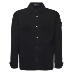 Skjorter<Stone Island Panama Cotton Overshirt Sort