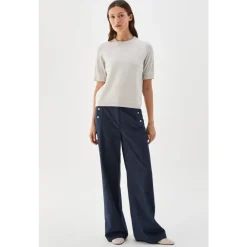 Striktrøjer & Sweatere<Busnel Paulina Jacquard Merino Wool Top Beige