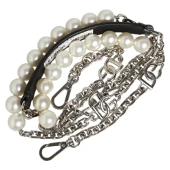 Tilbehør Til Tasker<Dolce & Gabbana Pearl Chain Shoulder Strap Sort