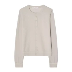 Striktrøjer & Sweatere<Busnel Penelope Jacquard Merino Uld Cardigan Beige