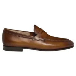 Loafers<Santoni Penny Loafer Brun