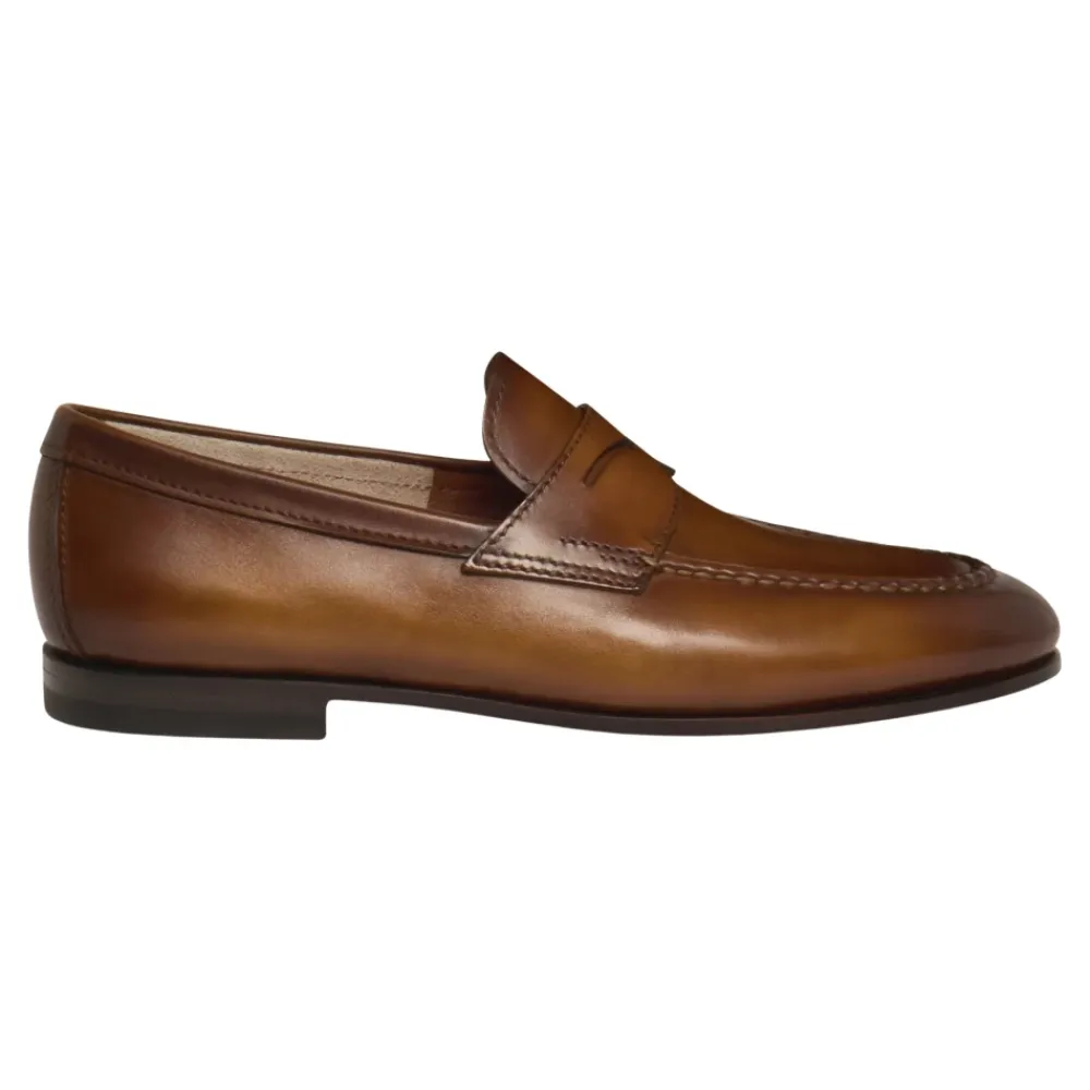 Loafers<Santoni Penny Loafer Brun