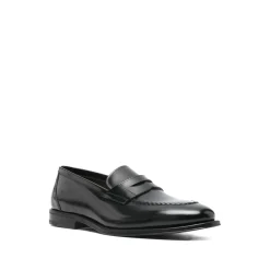 Loafers^Henderson Baracco Penny-strap Loafers med stikdetaljer Sort